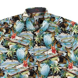 Tommy Bahama The Coconut Point Shirt XXL Blue Pineapple Hula Girl Hawaiian